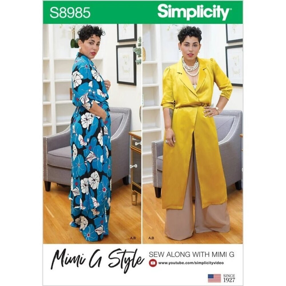Simplicity Sewing Pattern 8985 R11380‎ MIMI G Duster Dress Pants Size 20W-28W
